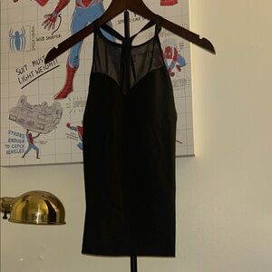 Express Black Sheer Panel Tank Top
